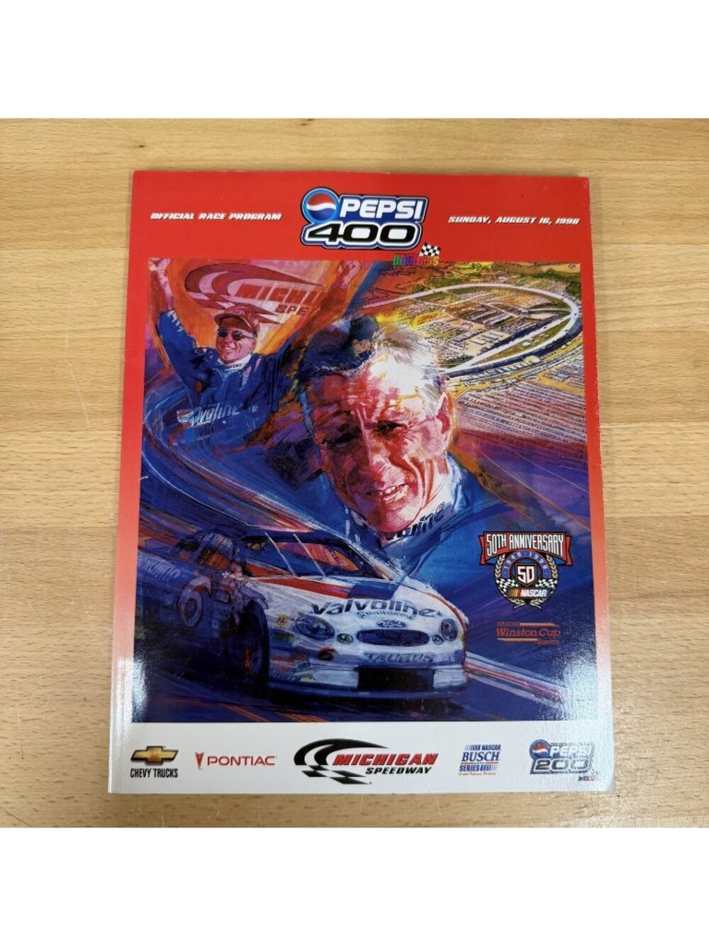 Nascar Pepsi 400 Michigan Speedway August 16 1998 Program Red Paper